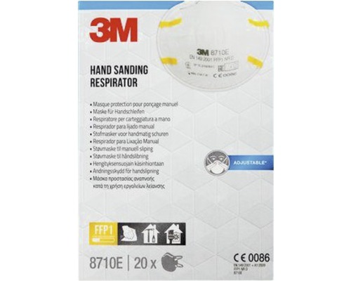 3M 8710E fijnstofmaskers voor handschuren, 20 stuks