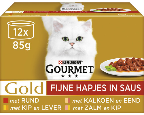 GOURMET Kattenvoer gold fijne hapjes in saus 12 x 85 g
