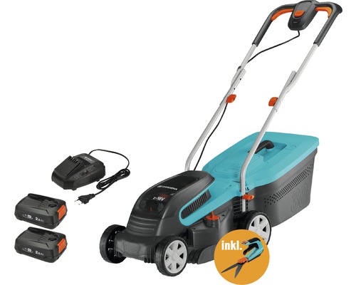Gardena accugrasmaaier met accu''s, oplader en grasschaar