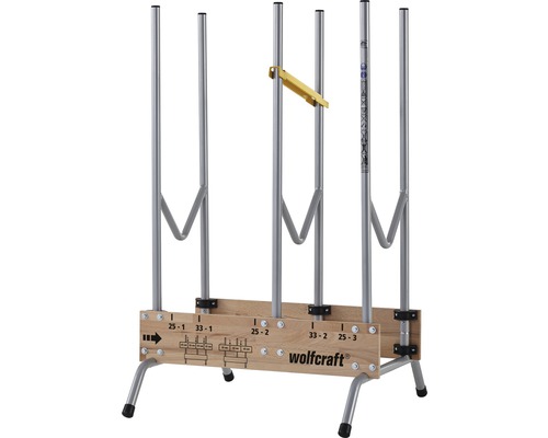 WOLFCRAFT Zaagbok 70 x 67,5 x 112 cm Wolfcraft materiaalstandaard met houten plank en metalen buizen
