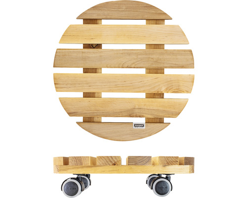 Houten plantenroller met wielen