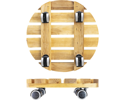 Houten plantenbak trolley