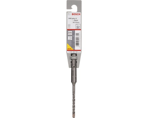 Bosch Logo, SDS plus-5 hamerboor met een diameter van 5 millimeter en een lengte van 50/115 millimeter in verpakking