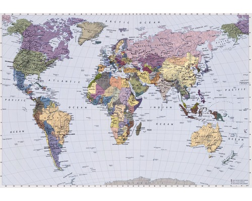 KOMAR Fotobehang papier 4-050 World Map 270x188 cm