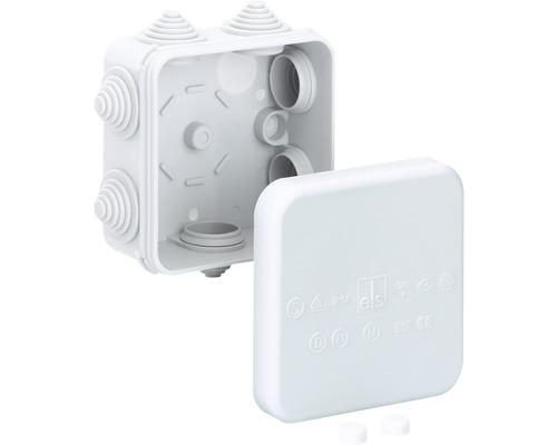 Opbouw aftakdoos van kunststof met deksel