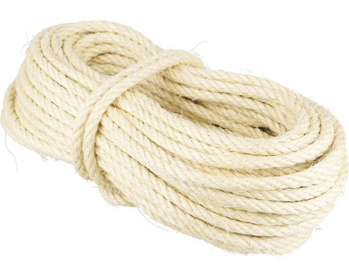 MAMUTEC Sisaltouw gedraaid Ø 8 mm naturel, 30 meter Opgerolde touw van natuurlijke vezels