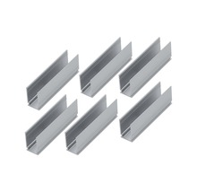 Zes aluminium profielen met U-vorm