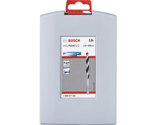 Bosch Logo. HSS PointTeQ boorset, 19-delig, diameter 1 tot 10 millimeter.