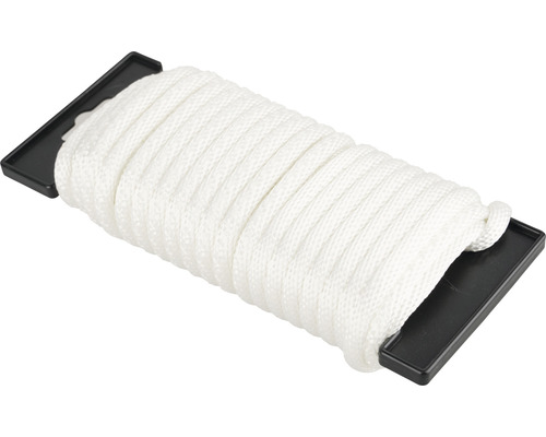 MAMUTEC Touw Paraloc polyester Ø 6 mm wit, 10 m Witte waslijn op zwarte spoel