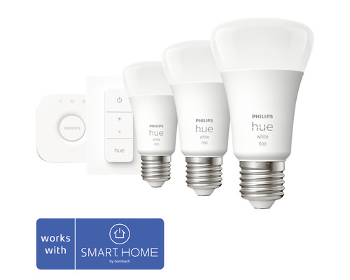 Philips Hue White 1100 starterset met drie lampen, bridge en dimschakelaar