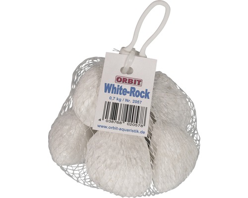 ORBIT Decoratiesteen White Rock in net 700 g Net met witte decoratieve stenen voor aquarium, circa 0,7 kg