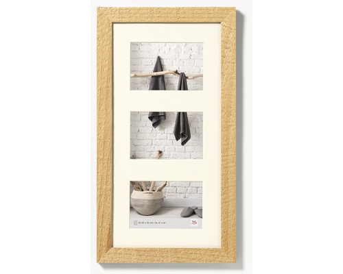 WALTHER DESIGN Collagelijst Home natuur voor 3 foto's 10x15 cm Houten fotolijst voor drie foto''s