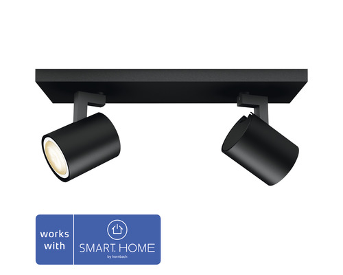 PHILIPS Hue White Ambiance LED opbouwspot Runner 2-lichts zwart PHILIPS Hue White Ambiance LED opbouwspot Runner 2-lichts zwart