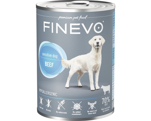 FINEVO Hondenvoer nat Sensitive Dog rund 800 g Finevo hondenvoer sensitive dog rund in conservenblik