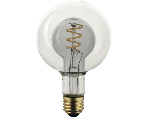FLAIR LED lamp E27/4W G95 warmwit helder/rookglas