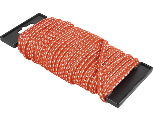 MAMUTEC Touw Paraloc Ø 4 mm polypropyleen rood/wit, 20 meter Metselkoord op zwarte houder