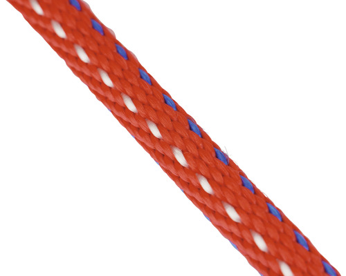 Rood, gevlochten polypropyleen touw