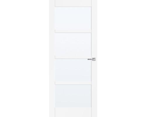PERTURA Binnendeur 602 opdek links wit gegrond met mat glas 83x201,5 cm Witte binnendeur met rechthoekige panelen en deurklink