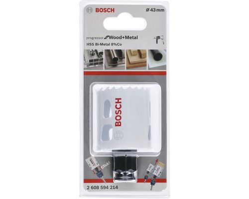 Bosch gatenzaag met een diameter van 43 millimeter in verpakking