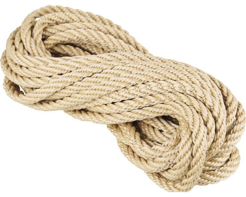 MAMUTEC Touw Paraloc polypropyleen Ø 8 mm beige, 10 m Gevlochten touw van natuurlijke vezels