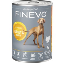FINEVO Hondenvoer nat Active Dog konijn en kalkoen 400 g-thumb-0