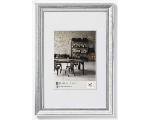 WALTHER DESIGN Fotolijst kunststof Lounge zilver 20x30 cm