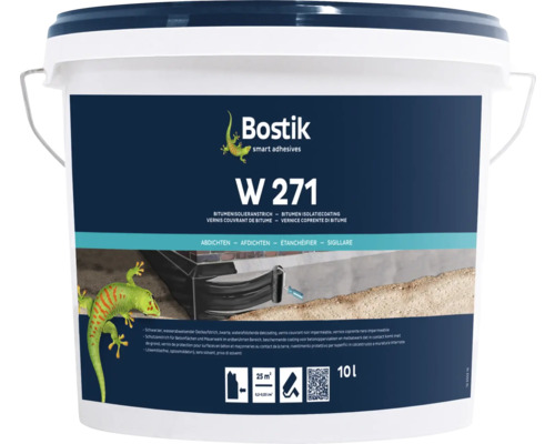Bostik W 271 bitumen isolatiecoating in emmer, 10 liter