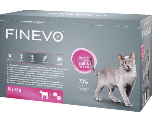 FINEVO Kattenvoer nat Sensitive kalf 16x85 g