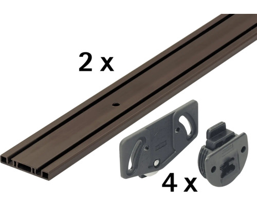 HETTICH SlideLine 1 - Complete set voor 2 deuren (max. 12 kg)