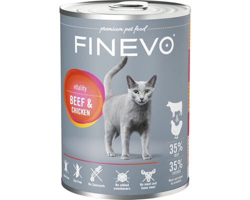 FINEVO Kattenvoer nat Vitality rund en kip 400 g-0
