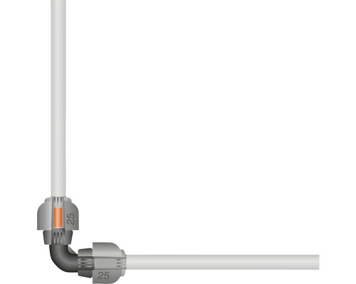 Pijpverbindingshoekstuk met een diameter van 25 millimeter