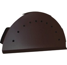 PRECIT Eindstuk voor nokvorst halfrond, RAL8017 chocoladebruin, 280 mm
