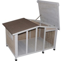 Houten hondenhok open