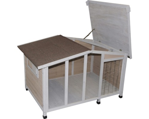 Houten hondenhok open