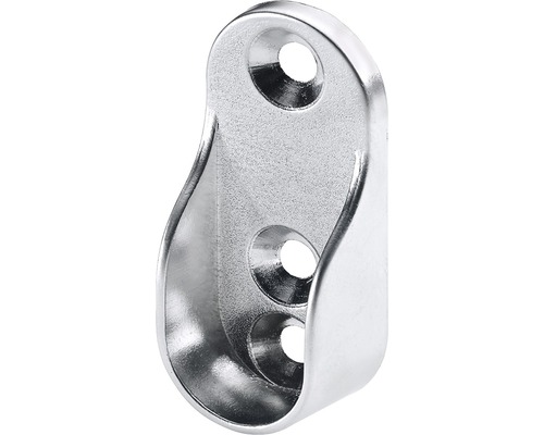 HETTICH Kastroededrager 15x30 mm verchroomd, 30 stuks Metalen kledingroedehouder met twee bevestigingsgaten