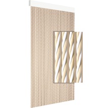 DEGOR Deurgordijn kunststof Dara beige/wit 90x210 cm