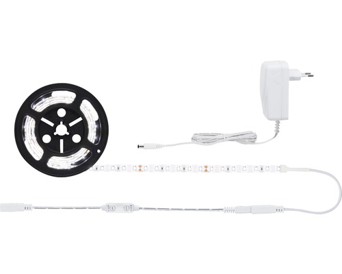 Ledstrip met adapter en bediening op een haspel