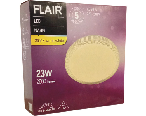 Verpakking van een Flair ledlamp Nahn met 23 watt en 2600 lumen