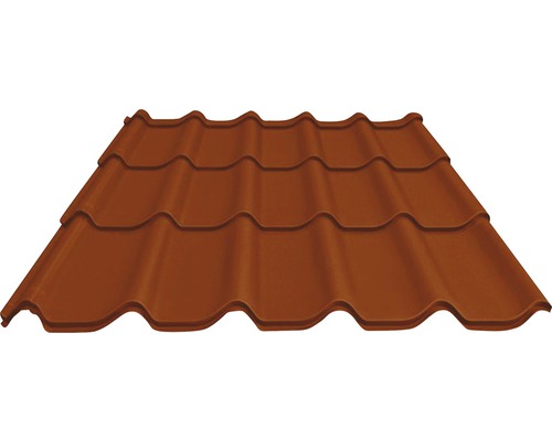 PRECIT dakpanplaat metaal RAL 3009 oxiderood 1100 x 1170 x 0,5 mm Metalen dakpan