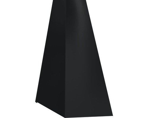 PRECIT Slagregenschort voor holle knik, RAL9005 zwart, 1000x100x140 mm