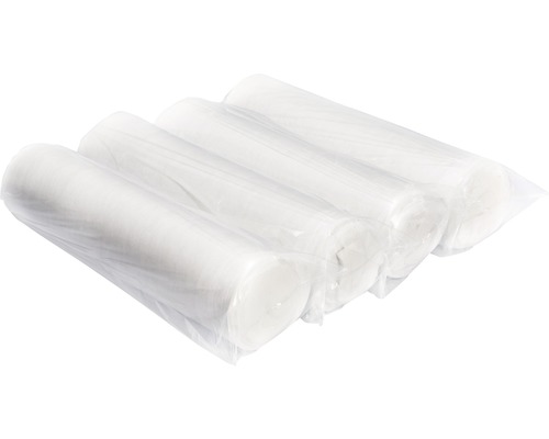 Vier rollen filtervlies in transparante verpakking