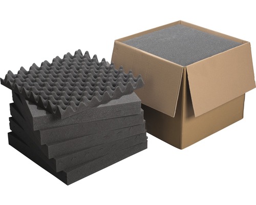 Schuimplaat Akupur 50x50x5 cm profipak 12 stuks Geluidsisolerende schuimplaten en doos