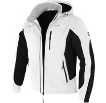 Jas met capuchon, wit en zwart
