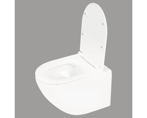 Wandcloset diepspoel met open spoelrand en toiletzitting
