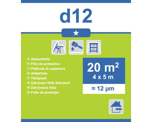 Afdekfolie 4 bij 5 meter, oppervlakte 20 vierkante meter