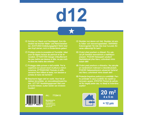 Afdekzeil d12 beschermt tegen stof en vocht