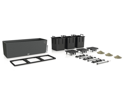 Lechuza Balconera Cottage 80 plantenbak set met inzetstukken, irrigatiesysteem, waterniveau-indicator en accessoires