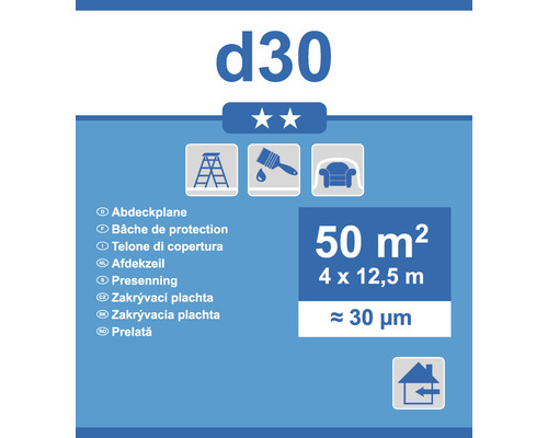 Afdekzeil d30, 50 vierkante meter