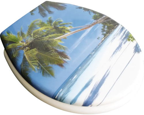 Toiletbril met palmmotief voor de badkamer