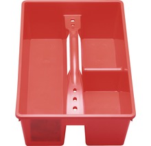 Rode schoonmaakmiddelenbox met handvat en compartimenten